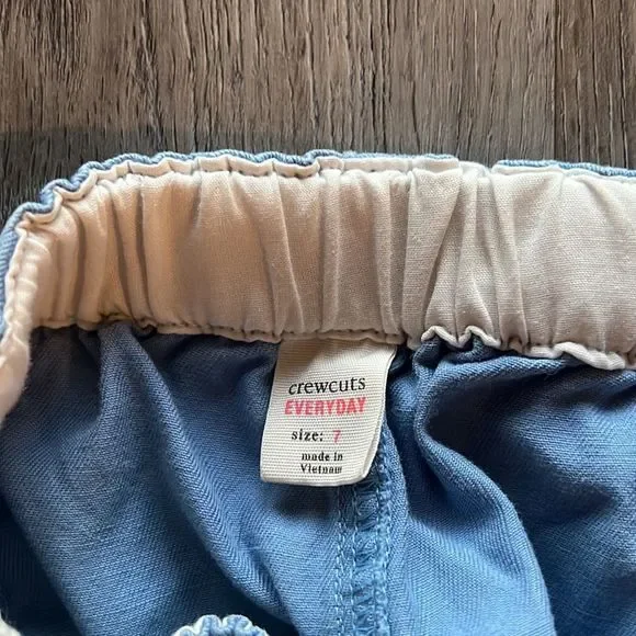 J.Crew Girls Ruffle Short, blue, Sz 7 - Picture 3 of 4